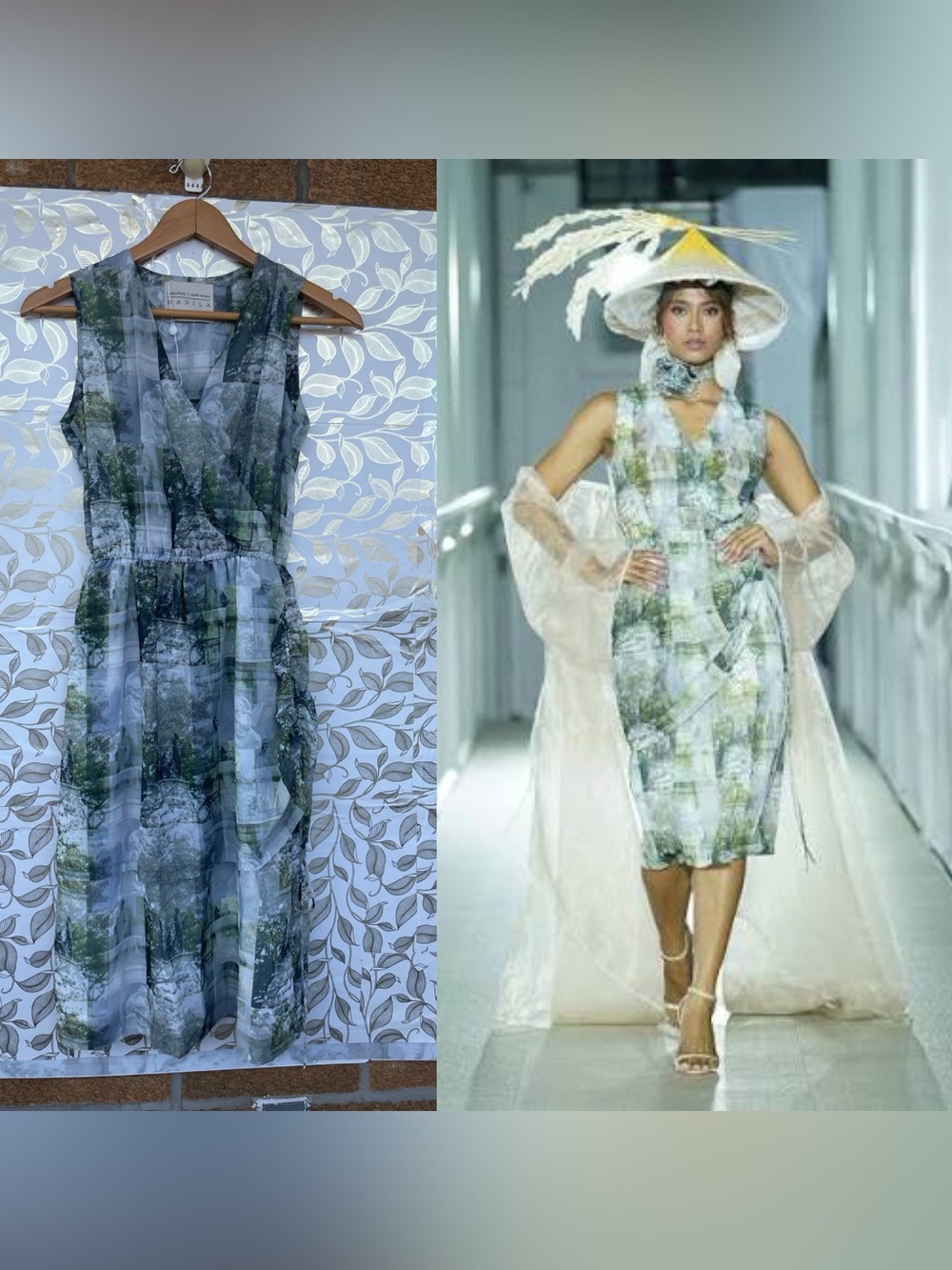 Plains & Prints x Mark Nicdao Manila Dress Size US 2 Vintage Aesthetic Chiffon